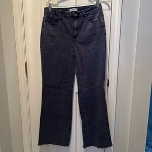 Zenana Outfitters Navy Wide Leg Jeans with Raw Hem